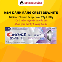 Kem Đánh Răng Crest 3D White Brilliance Tím Trắng Răng Loại Bỏ Mảng Bám Tuýp 99g / 130g - Bản Mỹ