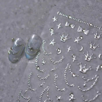 5D Crystal Diamond Nail Sticker Rhinestone Pearl Love Adhesive Slider Long Lasting Wedding Design Gel Slider Manicure Tool