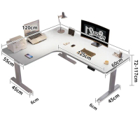 【Quality 聚家】電動升降桌 轉角書桌 電腦桌 工作桌（暖白色160CM）(智能升降/低噪雙電機/超高承重)