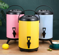 不鏽鋼烤漆彩色奶茶桶保溫桶荳漿桶開水桶商用雙層保溫保冷桶奶茶
