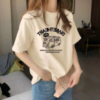 COD, 2026  Cat Fashion Trend,  New Short sleeved T-shirt, Printed T-shirt, Letter T-shirt, Kuala Lum