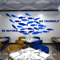 海洋魚群 鏡面壓克力壁貼 3D立體牆貼 亞克力牆貼 客廳餐廳飯店牆面裝飾自粘防水牆貼