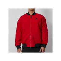【adidas 愛迪達】CM WV JKT 男款 紅色 舒適 立領 口袋 寬鬆 外套 IZ1614