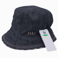 【DAKS】經典LOGO刺繡抗UV超輕量遮陽帽漁夫帽(灰色)