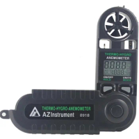 AZ8918 Pocket Digital Anemometer Hand-Held Wind Speed Air Temperature Tester Measuring Air Volume Foldable