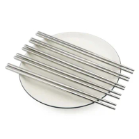 5 Pairs Sliver Stainless Steel Chopsticks Chinese Reusable Non-Slip Hashi Sushi Sticks Food Chop Sticks Kitchen Tools