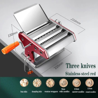 Stainless Steel Pasta Maker Machine Manual Cutting Adjustable Thickness Dough Fresh Noodle Pasta Maker Machine Kitchen Tools