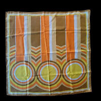 Vintage Totes Rain Scarf Water Repellent 1970s Mod Hippy Retro Geometric Design