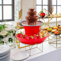 Chocolate Fountain Fondue Maker 3 Stage US Standard Plug Convenient Installation Stainless Steel Heated Bowl for Party Household