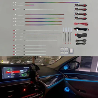Car Ambient Light for BMW 5 Series G38 2018 Ambient Light Screen Control/CD Button Control LED Version 19 Lights Ambient Light