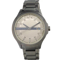 ARMANI EXCHANGE AX 手錶 AX2194 立體格紋咖啡灰面鋼帶 男錶