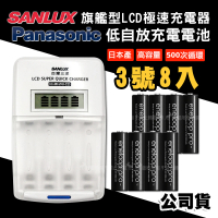 【SANYO 三洋】旗艦型充電器+國際牌eneloop PRO 黑鑽款低自放充電電池(3號8入充電組)