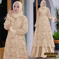 Goldie Shop Gamis Pesta Kamelia 12WARNA / Gamis Kondangan / Maxi Long Dress Muslim Jumbo / Busana Le