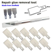 11 pcs of digital repair glue removal tools for mobile phones, widened glue scraper Blade Set Knife Kit UV Glue Knife Remover