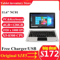 Big Sales 11.6 INCH 2in1 Tablet PC 4GBDDR+128GB Windows 10 Docking Keyboard NC01 CPU 8300  Dual Camera Type-C WIFI Quad Core