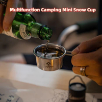 Pink Squirrel Picnic Tableware Portable Camping Cup Mini Coffee Cup Snow Handheld Pull Cup Stainless Steel Sierra Cup