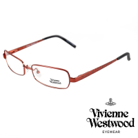 【Vivienne Westwood】經典水鑽格菱紋光學眼鏡(紅 VW093_04)