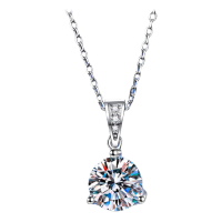 Kalung Perak S925 Sterling,XL96, Kalung Berlian Wanita,Mudah dan Anggun, Reka Bentuk Tiga Kuku Klasi