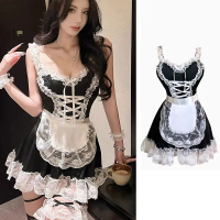 sexy lingerie cosplay maid,wanita baju seksi ,hiasan renda,cosplay