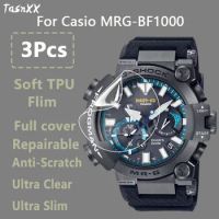 3Pcs For Casio MR-G MRG-BF1000 SmartWatch HD Clear Ultra Slim Soft Hydrogel Repairable Film Screen Protector-Not Tempered Glass
