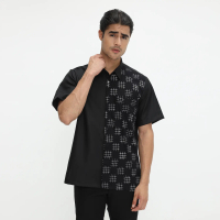Fatih - Kemeja Pria Batik Kaynan Short Black