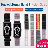 New Adjustable Nylon Strap for Huawei Band 6 Breathable 6NFC Replacement Accessories Bracelet for Honor band 6 Wristband