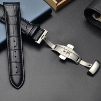 For Tissot 1853 Couturier Arc Interface Watchband Butterfly Clasp Male Cowhide Leather Watch Strap T035407 T035410 T035617 627