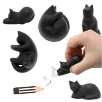 日本文創 可愛黑貓造型橡皮擦 辦公室小物 貓咪公仔 創意 擦子 擦布 文具 居家生活 交換禮物 -富士通販