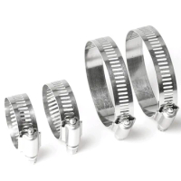 6mm-57mm Stainless Steel Mini Fuel Line Pipe Hose Clamp Clip Optional Size for Air Hose Water Pipe Fuel Hose Silicone