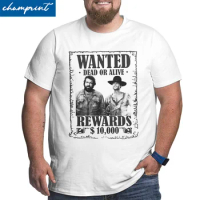 Men T-Shirts Bud Spencer Terence Hill Wanted Lo Chimavano Trinity Epic Movie Hipster Big Tall Tees Big Size 4XL 5XL 6XL T Shirts