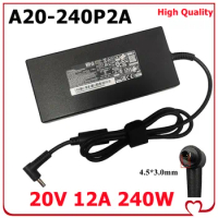 Original 20v 12a 240w 4.5x3.0mm A20-240P2A Laptop Adapter for Msi GL66 GL76 RTX3070-3080 for Delta ADP-240EB D Power Supply