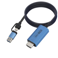 Adapter Cable for Phone to TV, Type C/Micro-USB to HDMI-Compatible Adapter 1080P to HDMI-Compatible Converter