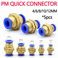 Hot NJBH 5pcs 4/6/8/10/12 mm OD tube air quick fittings connector push-to-connect release fitting pl