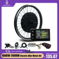 48V1000W1500W2000W Electric Bicycle Conversion Kit Rear Rotate Brushless Gearless Wheel Hub Motor Dropout 135mm 20'26'29inch700C