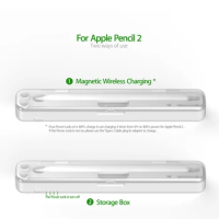 Wireless Charger Box Fast Charging Protective Box Wireless Charger Pen Case for Apple Pencil 1 2 or iPad Pencil 2