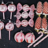 Bola Natal / Christmas Ornament Mix Motif 1Warna "PIKA NATAL" L Pink 24003