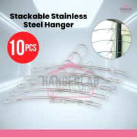 10 PCS Heavy Duty Stackable Stainless Steel Rust-free hanger