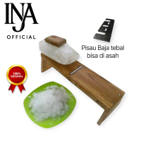 Serut es batu kayu jati Asli Kitchenware pisau Baja