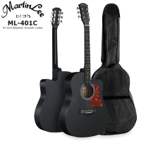 กีต้าร์โปร่ง MartinLee รุ่น ML-401C สีดำด้าน ของแท้100% เซ็ตอัพอย่างดีสายนิ่มเล่นง่าย ส่งด่วนถึงมือภ