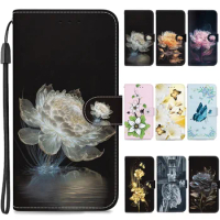 Case on For Samsung Galaxy J2 Core 2020 J6 J4 Plus 2018 J7 J5 2017 J3 2016 J330 Leather Flip Stand Phone Cover Cute Flower Capa