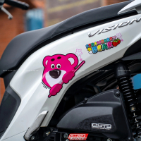 ( NEW ) Bộ Tem Gấu Dâu Gấu Lotso Dán Được Mọi Dòng Xe Decal Nhãn Dán