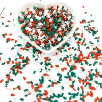 50g Mixed Christmas Tree Snowflake Polymer Clay Slices Sprinkles for DIY Crafts Nail Art Making Slimes Filling Material