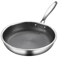 Stainless Steel Wok Honeycomb Structure Chinese Wok Frying Pan for Home Restaurant