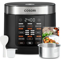 18 Functions Multi Cooker, Stainless Steel Steamer, Warmer, Slow Cooker, Sauté, Timer,50 Recipes, 1000W, 10 cup Uncooked