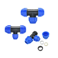 20/25/32mm Tee Plastic Connector Water Splitter T-type PE Reducing Connection Quick Union DN15 DN20 DN25 1PCS