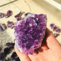 40-60g Amethyst Geode Natural Crystal Quartz Stone Wand Point Energy Healing Mineral Stone Rock Home Decor Geode