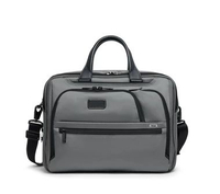 TUMI Alpha Medium 15" Expandable Briefcase Bag - Briefcase Bag / Tas Kerja Pria - Grey Reflective