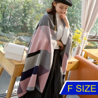 [韓國K.W.]韓國羊絨優雅氣質高級圍巾披肩(保暖/圍巾/小香風)