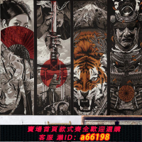 【台灣公司 可開發票】日式浮世繪虎斗武士紋身刺青酒吧床頭裝飾掛布簾墻布背景布掛毯