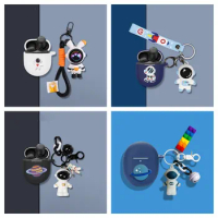 Cute Cartoon Planet Astronaut Soft Silicone Earphone Protective Cases for Google Pixel Buds Pro Headphone Cover with Keychain